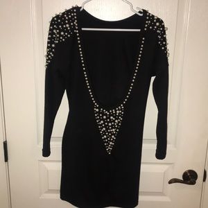 Custom made Black pearl mini dress